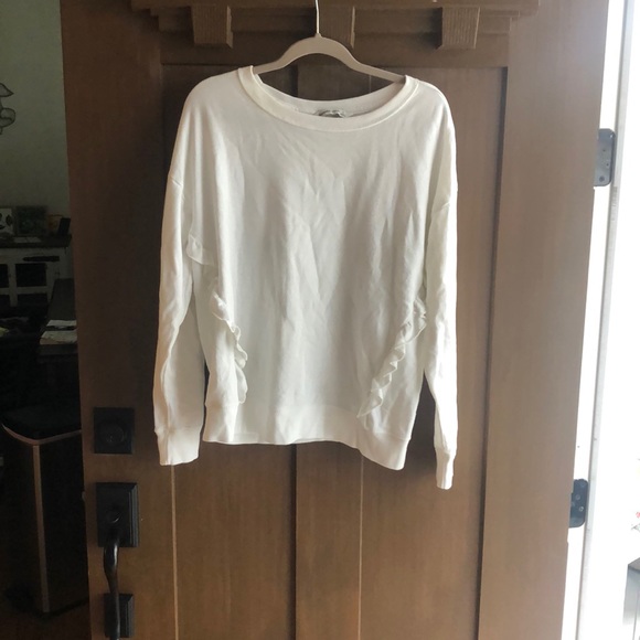 Abercrombie & Fitch Sweaters - Abercrombie and Fitch white ruffle sweater